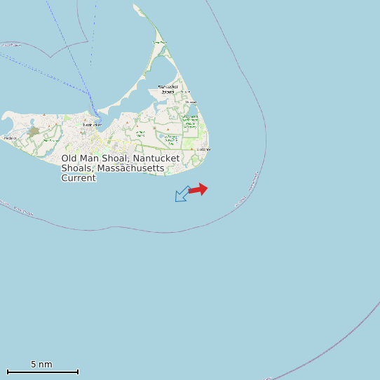 Map of Old Man Shoal, Nantucket Shoals, Massachusetts Current Prediction Station