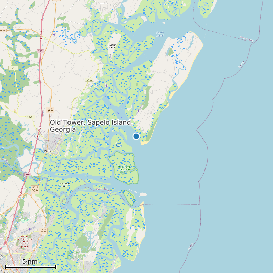 Map of Old Tower, Sapelo Island, Georgia Tide Prediction Station