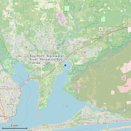 Map of Bay Point, Blackwater River, Pensacola Bay, Florida Tide Prediction Station
