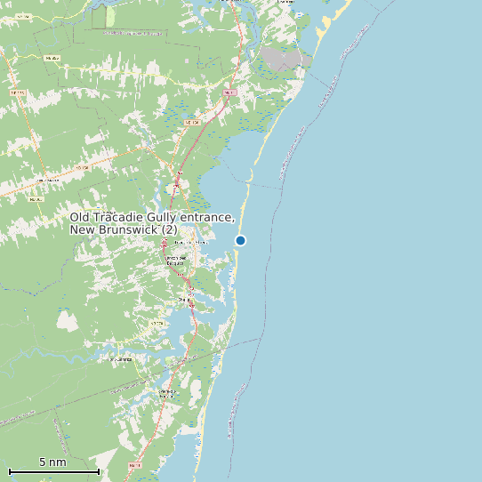 Map of Old Tracadie Gully entrance, New Brunswick (2) Tide Prediction Station