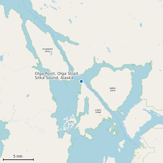 Map of Olga Point, Olga Strait, Sitka Sound, Alaska Tide Prediction Station