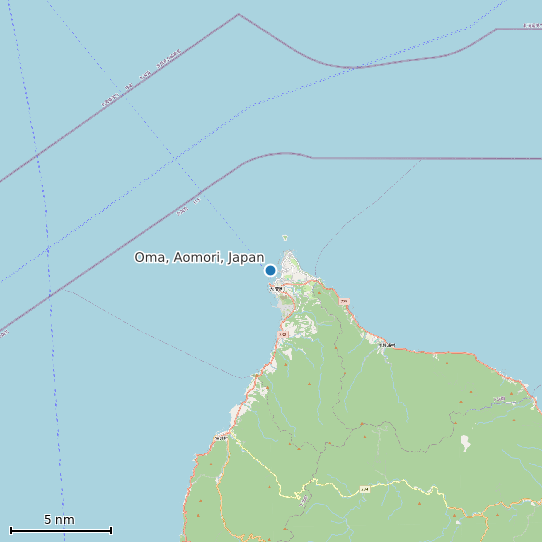 Map of Oma, Aomori, Japan Tide Prediction Station