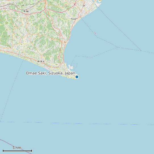 Map of Omae Saki, Sizuoka, Japan Tide Prediction Station