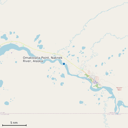 Map of Omakstalia Point, Naknek River, Alaska Tide Prediction Station
