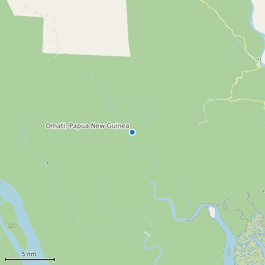 Map of Omati, Papua New Guinea Tide Prediction Station