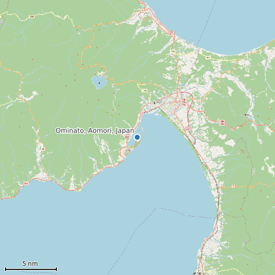 Map of Ominato, Aomori, Japan Tide Prediction Station