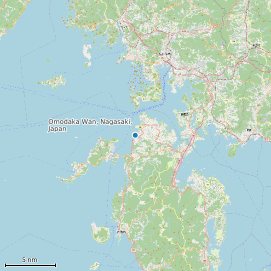 Map of Omodaka Wan, Nagasaki, Japan Tide Prediction Station