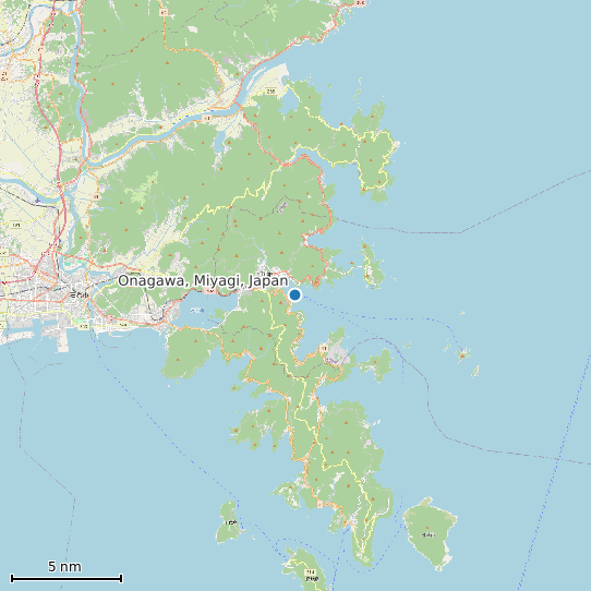 Map of Onagawa, Miyagi, Japan Tide Prediction Station