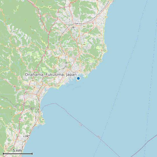Map of Onahama, Fukusima, Japan Tide Prediction Station