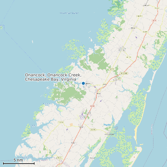 Map of Onancock, Onancock Creek, Chesapeake Bay, Virginia Tide Prediction Station