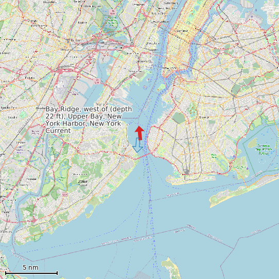 Map of Bay Ridge, west of (depth 22 ft), Upper Bay, New York Harbor, New York Current Prediction Station