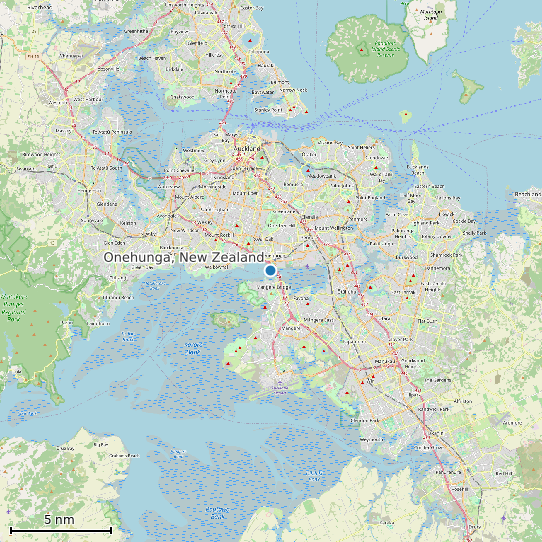 Map of Onehunga, New Zealand Tide Prediction Station