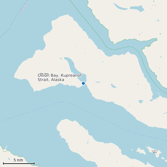 Map of Onion Bay, Kupreanof Strait, Alaska Tide Prediction Station