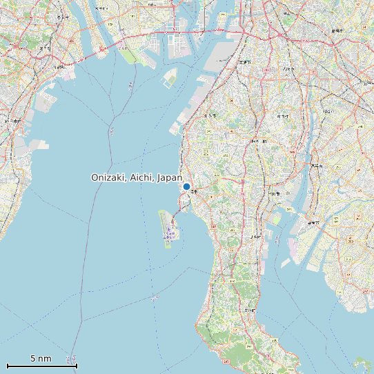 Map of Onizaki, Aichi, Japan Tide Prediction Station