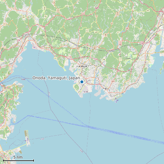 Map of Onoda, Yamaguti, Japan Tide Prediction Station