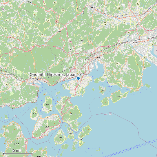 Map of Onomiti, Hirosima, Japan Tide Prediction Station