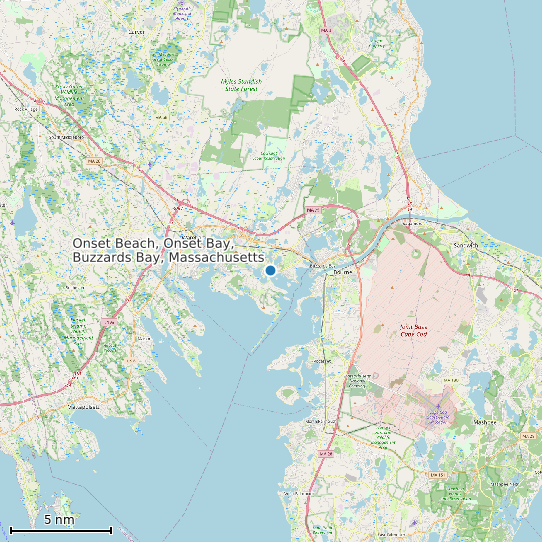 Map of Onset Beach, Onset Bay, Buzzards Bay, Massachusetts Tide Prediction Station