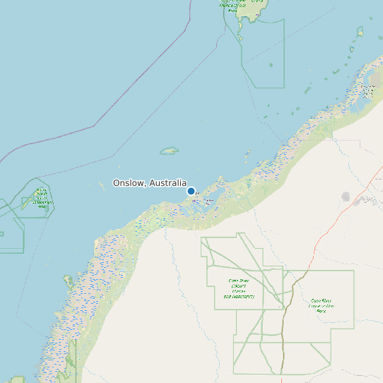 Map of Onslow, Australia Tide Prediction Station