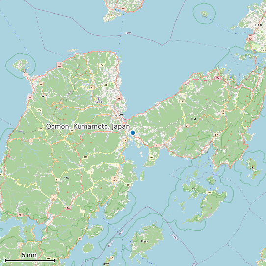 Map of Oomon, Kumamoto, Japan Tide Prediction Station
