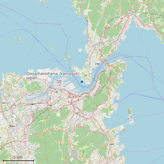 Map of Ooyamanohana, Yamaguti, Japan Tide Prediction Station
