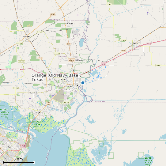Map of Orange (Old Navy Base), Texas Tide Prediction Station