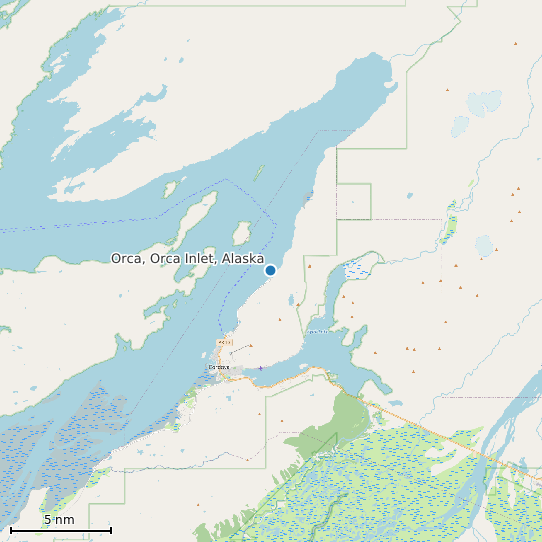 Map of Orca, Orca Inlet, Alaska Tide Prediction Station
