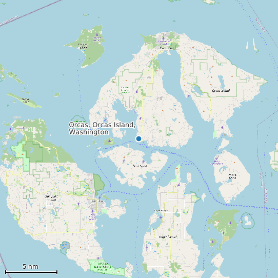 Map of Orcas, Orcas Island, Washington Tide Prediction Station
