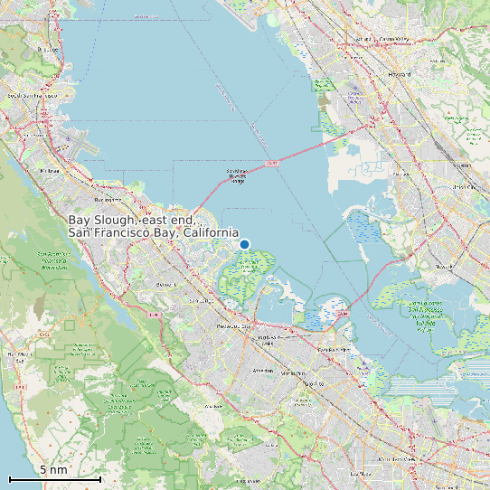 Map of Bay Slough, east end, San Francisco Bay, California Tide Prediction Station
