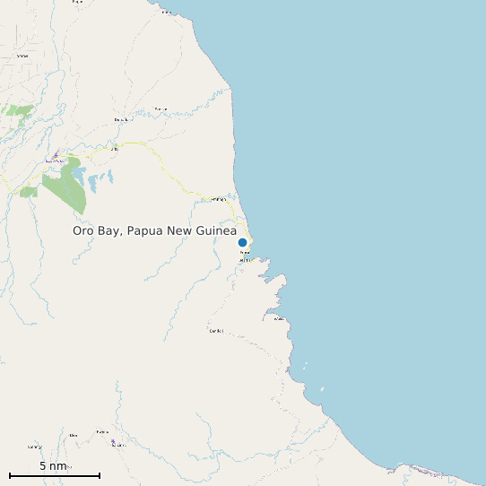 Map of Oro Bay, Papua New Guinea Tide Prediction Station