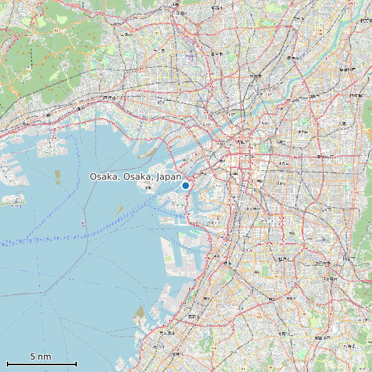 Map of Osaka, Osaka, Japan Tide Prediction Station