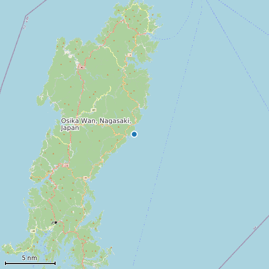 Map of Osika Wan, Nagasaki, Japan Tide Prediction Station