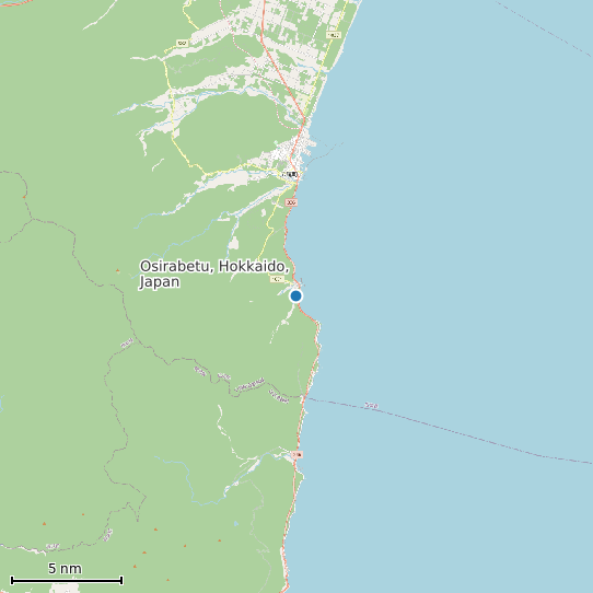 Map of Osirabetu, Hokkaido, Japan Tide Prediction Station