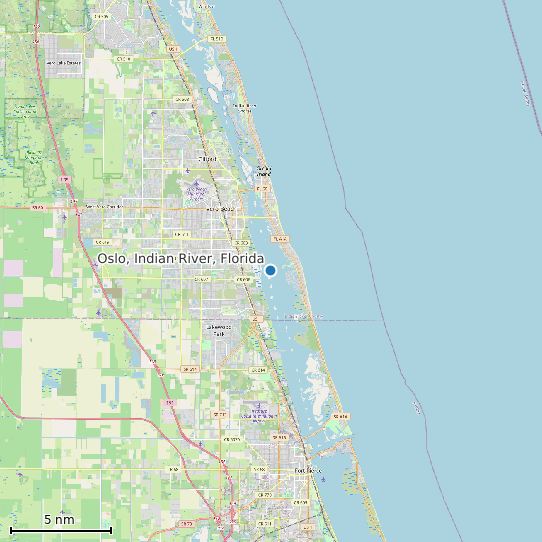 Map of Oslo, Indian River, Florida Tide Prediction Station