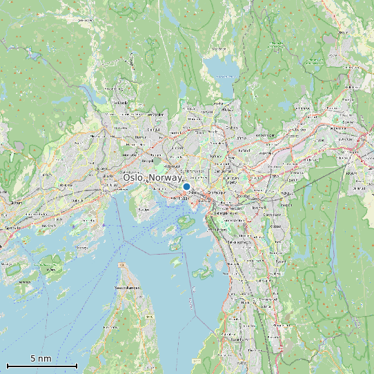 Map of Oslo, Norway Tide Prediction Station
