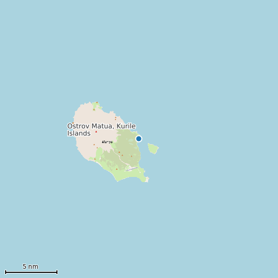Map of Ostrov Matua, Kurile Islands Tide Prediction Station