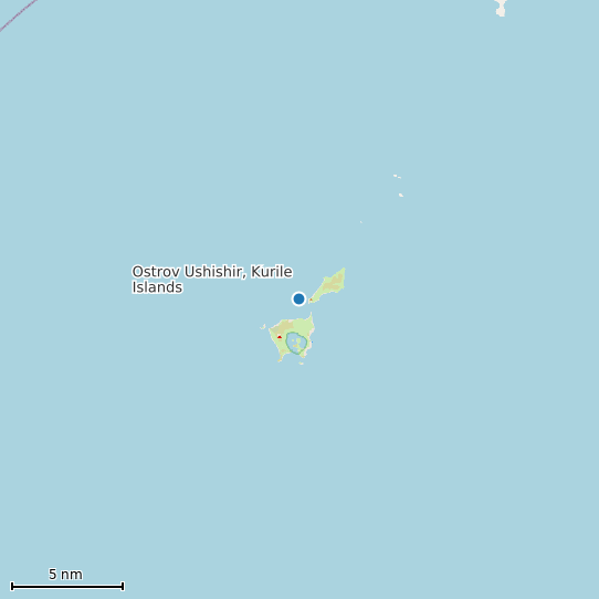 Map of Ostrov Ushishir, Kurile Islands Tide Prediction Station