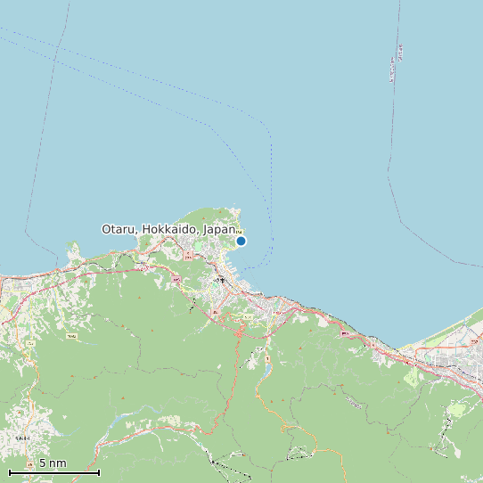 Map of Otaru, Hokkaido, Japan Tide Prediction Station