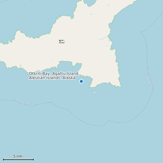Map of Otkriti Bay, Agattu Island, Aleutian Islands, Alaska Tide Prediction Station