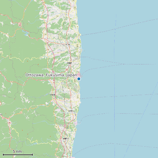 Map of Ottozawa, Fukusima, Japan Tide Prediction Station