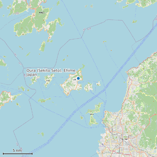 Map of Oura (Sekito Seto), Ehime, Japan Tide Prediction Station