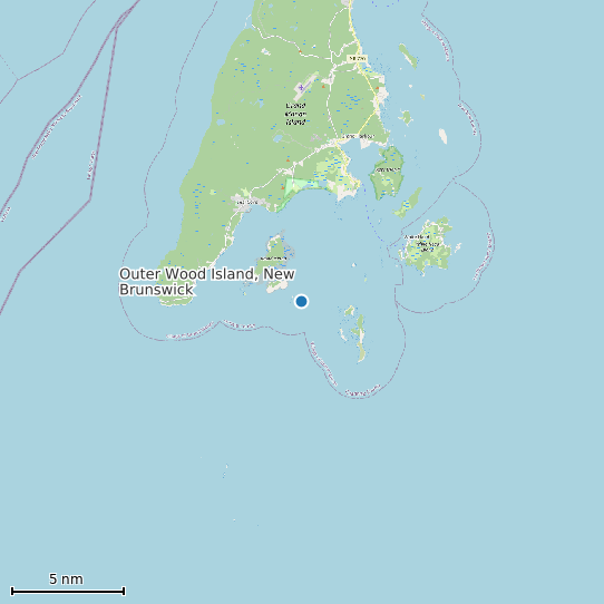 Map of Outer Wood Island, New Brunswick Tide Prediction Station