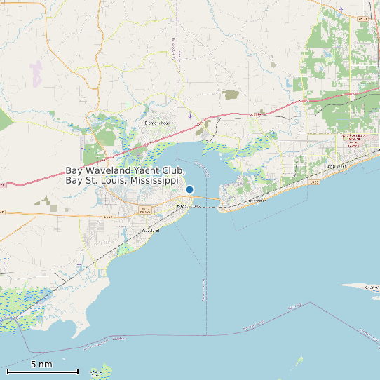 Map of Bay Waveland Yacht Club, Bay St. Louis, Mississippi Tide Prediction Station