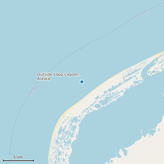 Map of Outside Lopp Lagoon, Alaska Tide Prediction Station