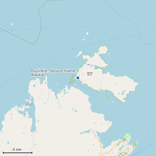 Map of Ouzinkie, Spruce Island, Alaska Tide Prediction Station