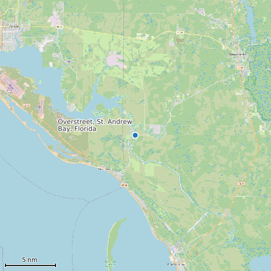 Map of Overstreet, St. Andrew Bay, Florida Tide Prediction Station