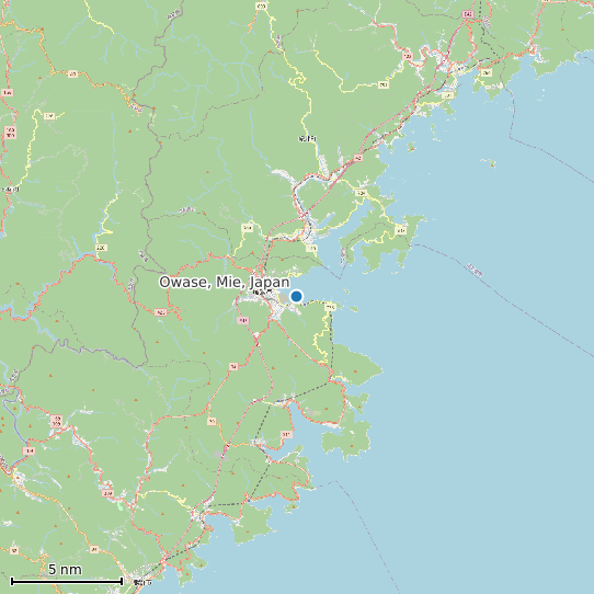 Map of Owase, Mie, Japan Tide Prediction Station