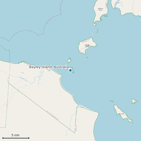Map of Bayley Island, Australia Tide Prediction Station
