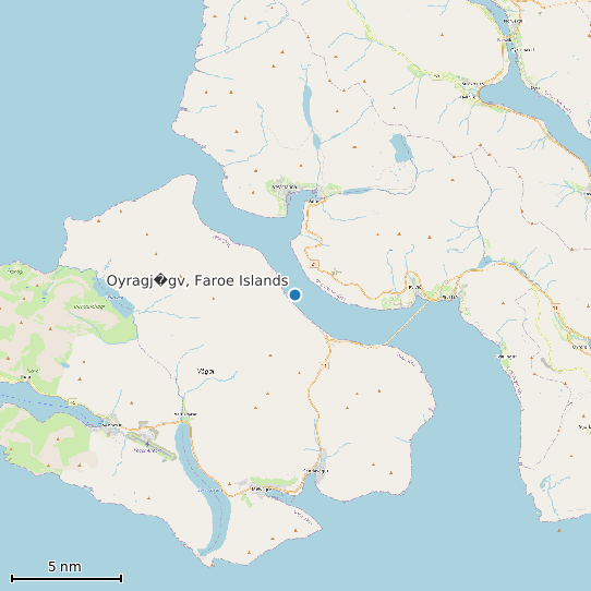 Map of Oyragj�gv, Faroe Islands Tide Prediction Station
