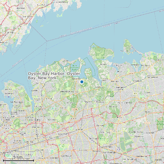 Map of Oyster Bay Harbor, Oyster Bay, New York Tide Prediction Station