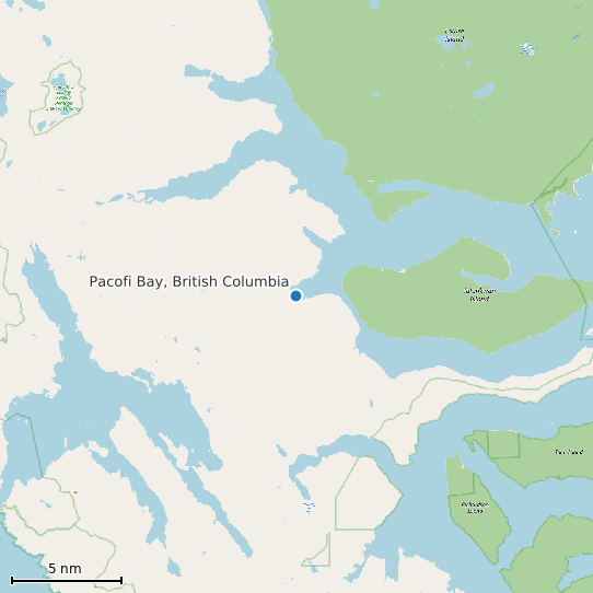 Map of Pacofi Bay, British Columbia Tide Prediction Station